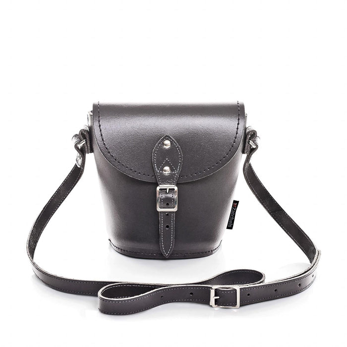 Handmade Leather Barrel Bag - Graphite