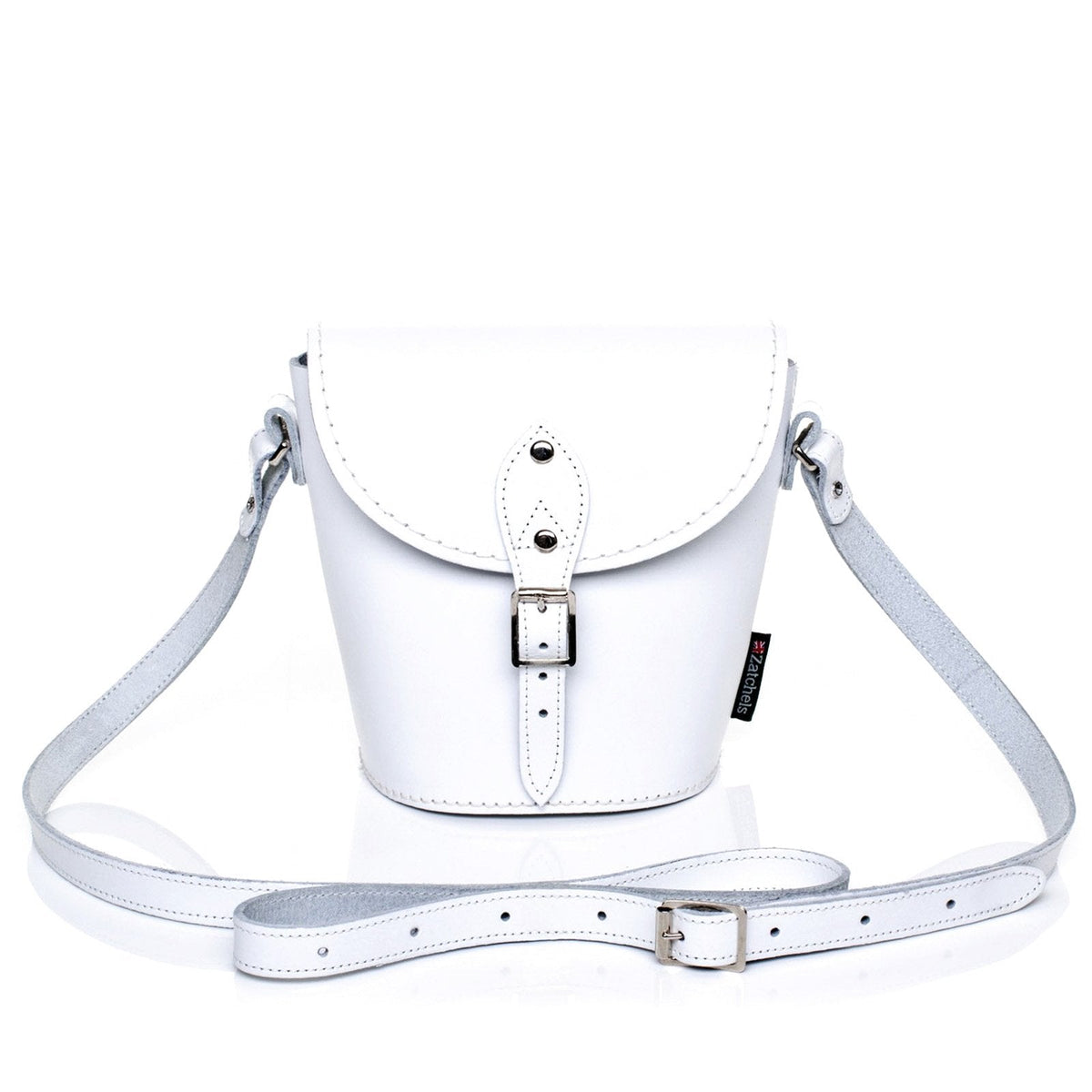 Handmade Leather Barrel Bag - White