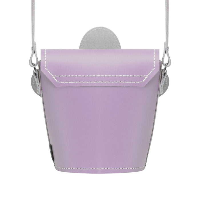 Handmade Leather Daisy Barrel Bag - Pastel Violet