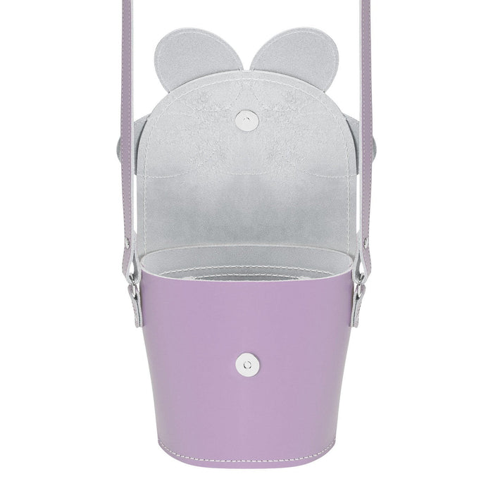 Handmade Leather Daisy Barrel Bag - Pastel Violet