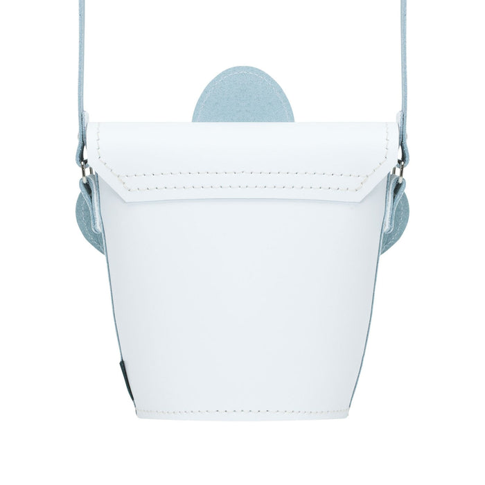 Handmade Leather Daisy Barrel Bag - White