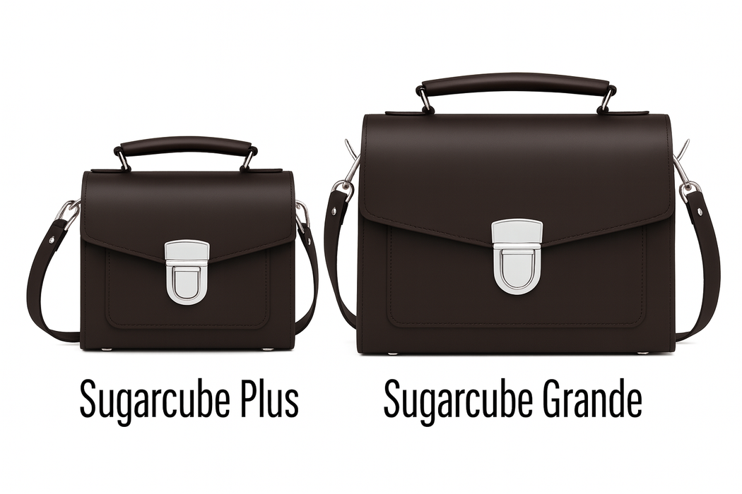 Handmade Leather Sugarcube Handbag - Dark Brown