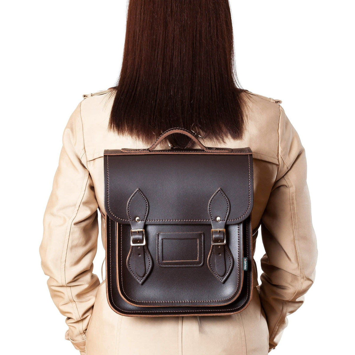 Handmade Leather City Backpack - Dark Brown
