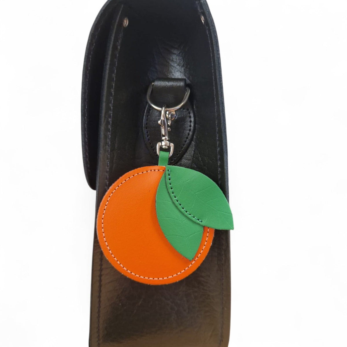 Handmade Leather Fruity Bag Charm – Orange