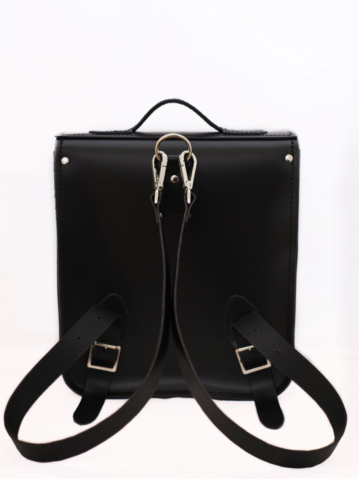 Handmade Leather City Backpack - Gothic Striped White & Black