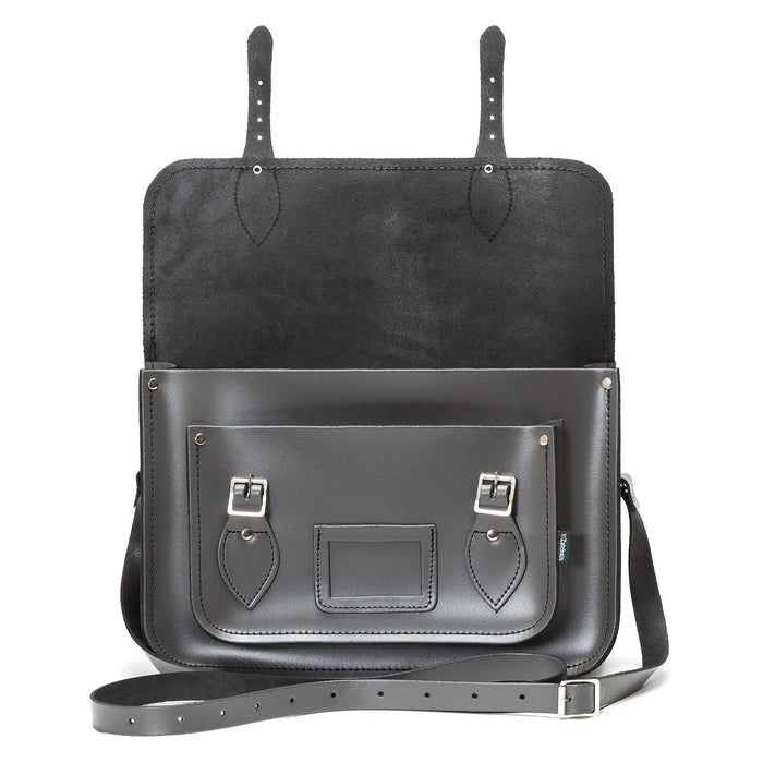 Handmade Leather Satchel - Graphite