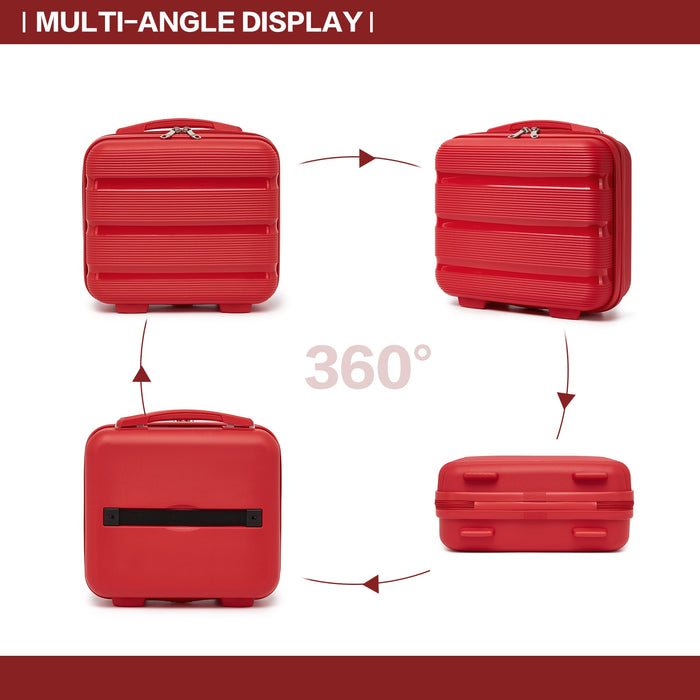 PP Hard Shell Lightweight Vanity Case – 12-Inch – Red