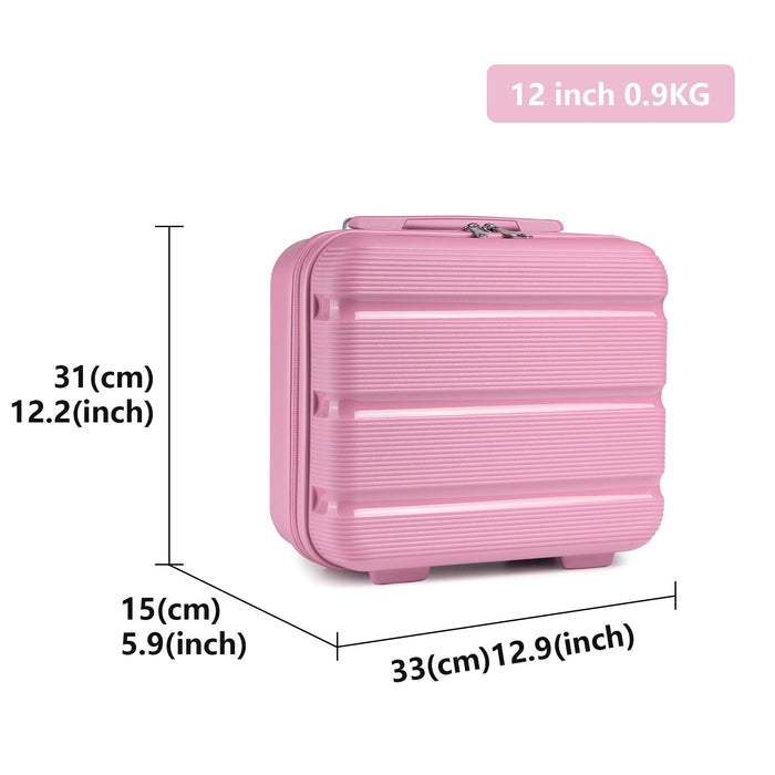 PP Hard Shell Lightweight Vanity Case – 12-Inch – Pink