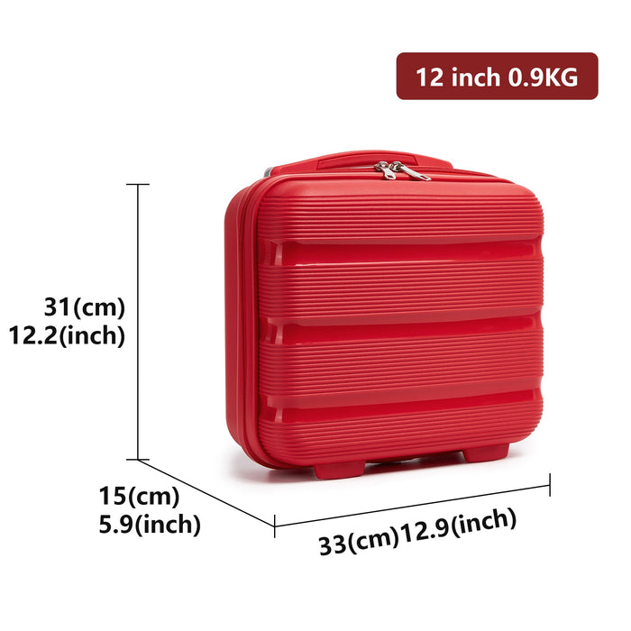 PP Hard Shell Lightweight Vanity Case – 12-Inch – Red