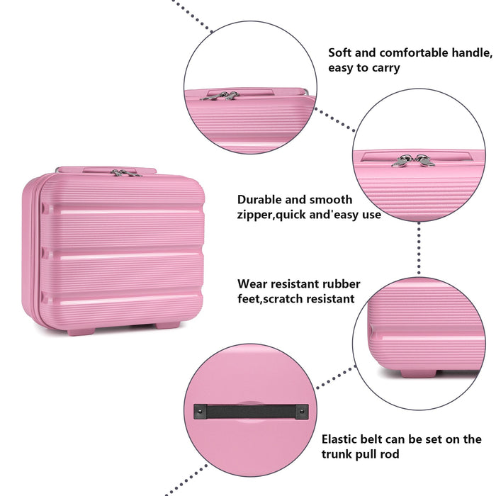 PP Hard Shell Lightweight Vanity Case – 12-Inch – Pink