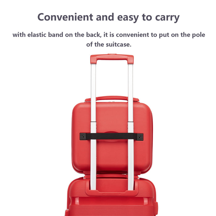 PP Hard Shell Lightweight Vanity Case – 12-Inch – Red