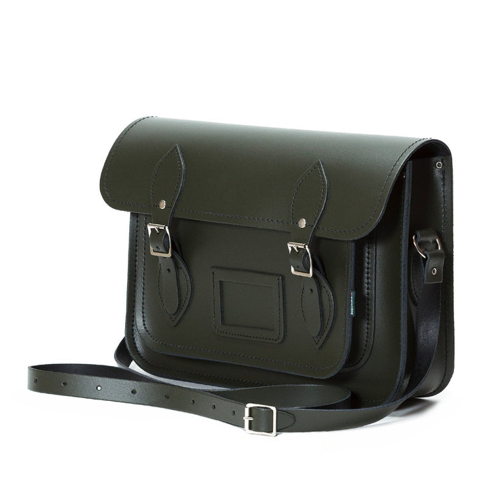 Handmade Leather Satchel - Ivy Green