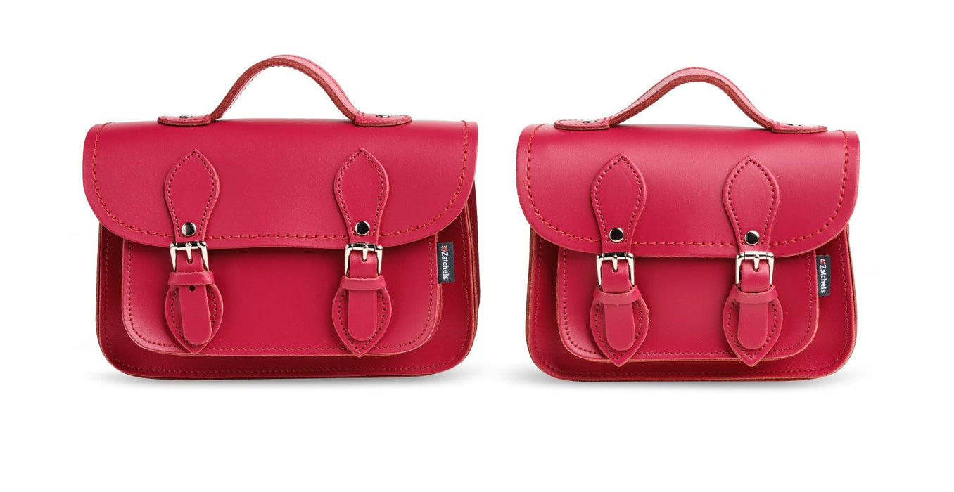 Handmade Leather Micro Satchel - Magenta
