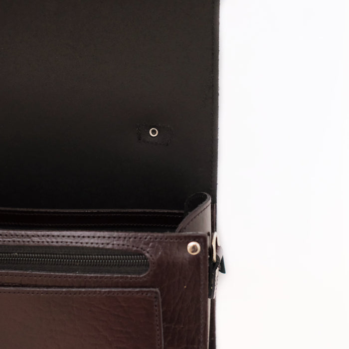 Executive Handmade Leather Sugarcube Grande - Marsala Red