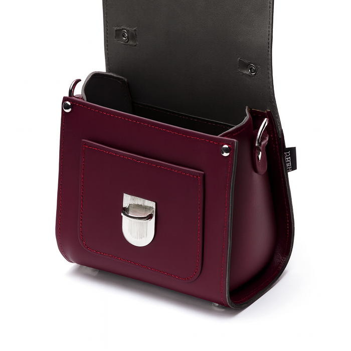 Handmade Leather Sugarcube Handbag - Marsala Red
