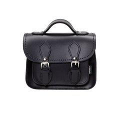 Handmade Leather Micro Satchel - Black