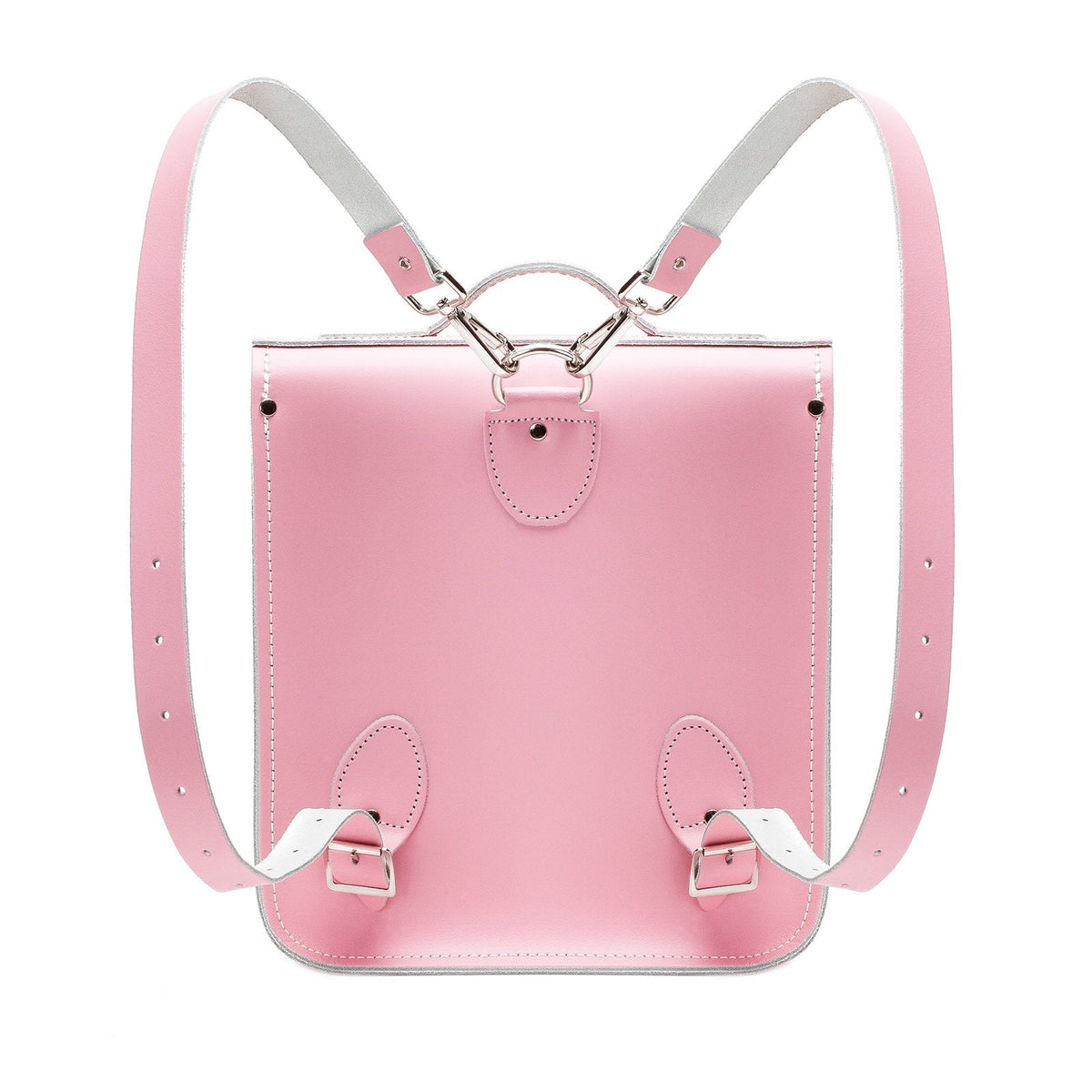 Handmade Leather City Backpack - Pastel Pink