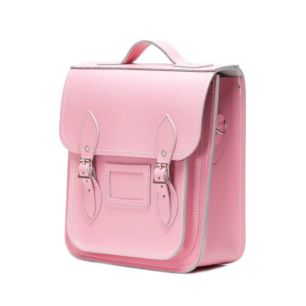 Handmade Leather City Backpack - Pastel Pink