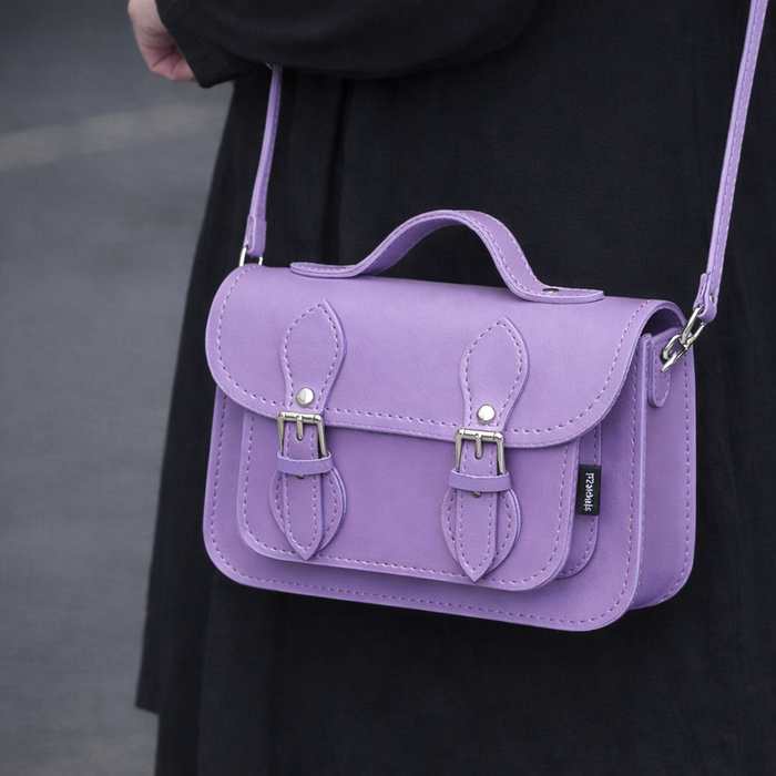 Handmade Leather Micro Satchel - Pastel Violet