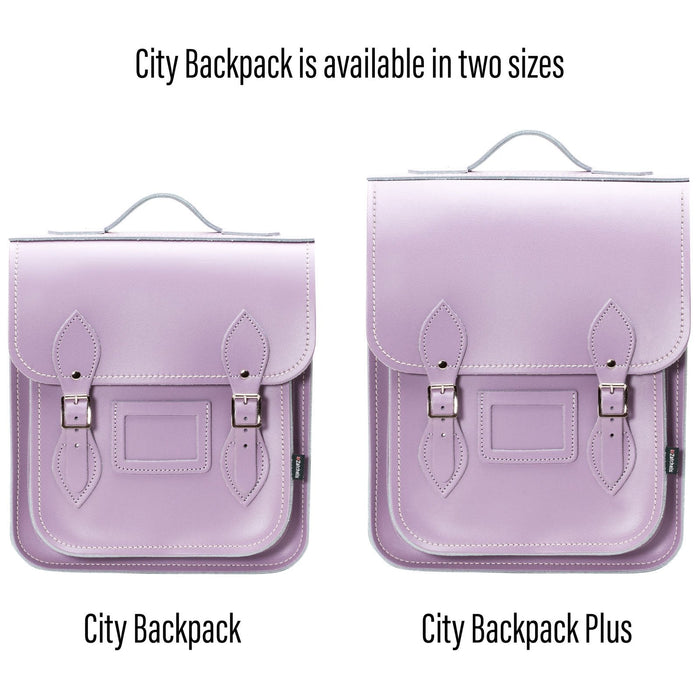 Handmade Leather City Backpack - Pastel Violet