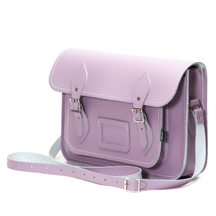 Handmade Leather Satchel - Pastel Violet