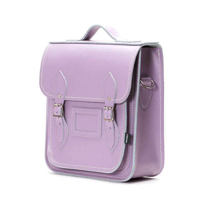 Handmade Leather City Backpack - Pastel Violet