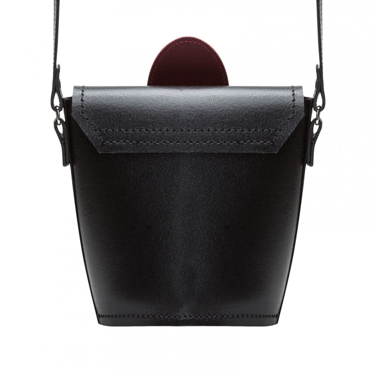 Handmade Leather Daisy Barrel Bag - Poppy - Red