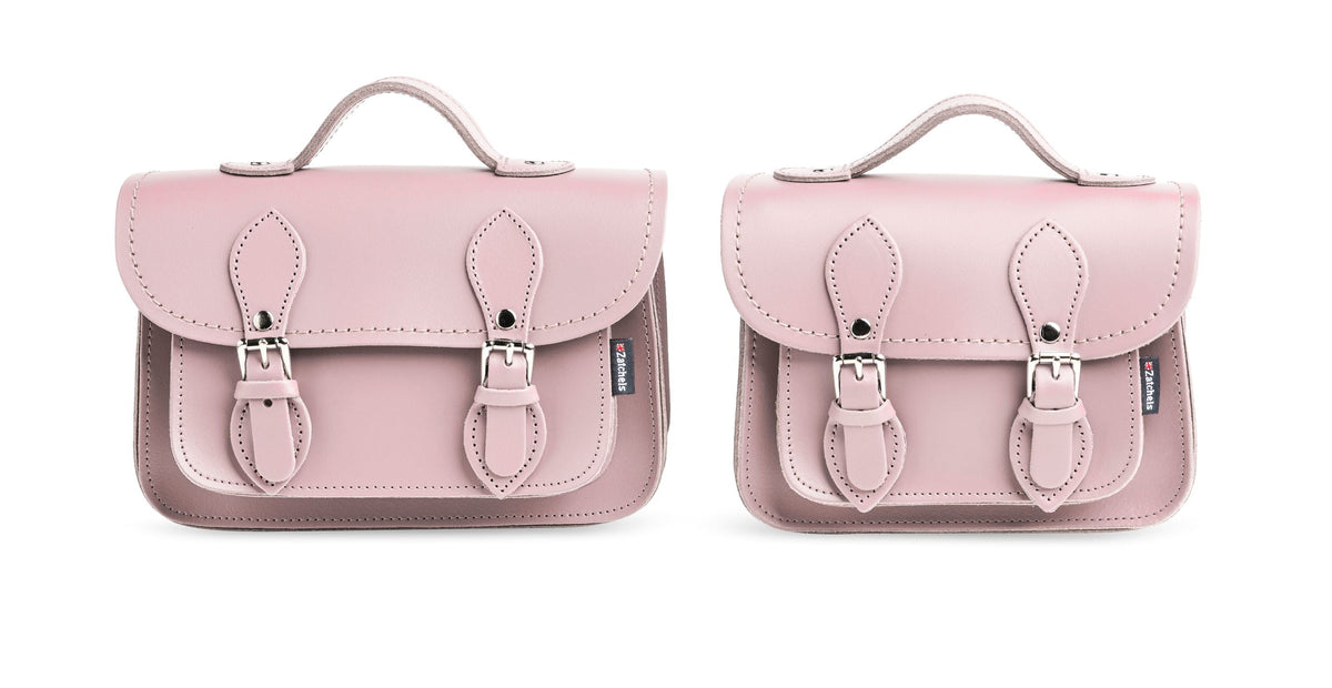 Handmade Leather Micro Satchel - Rose Quartz