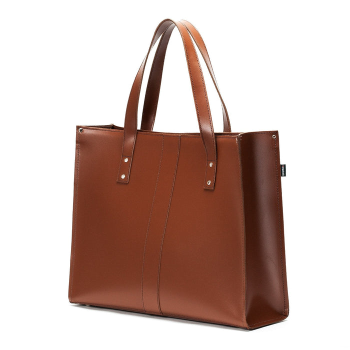 Handmade Leather Shopper - Chestnut