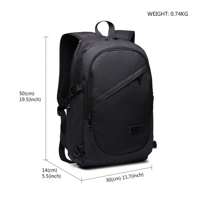 Business Laptop Backpack with USB Charging Port – Black