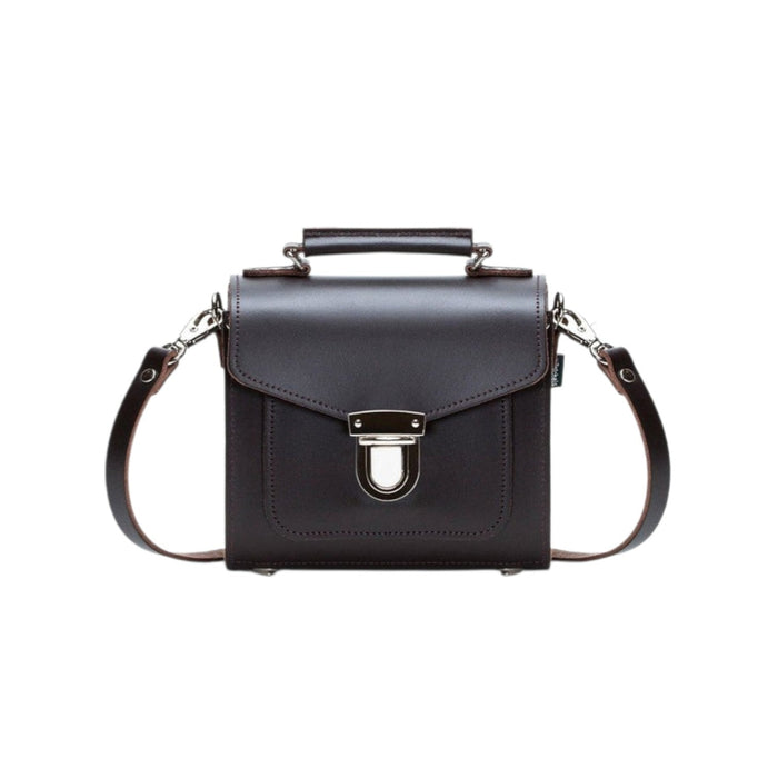 Handmade Leather Sugarcube Handbag - Dark Brown