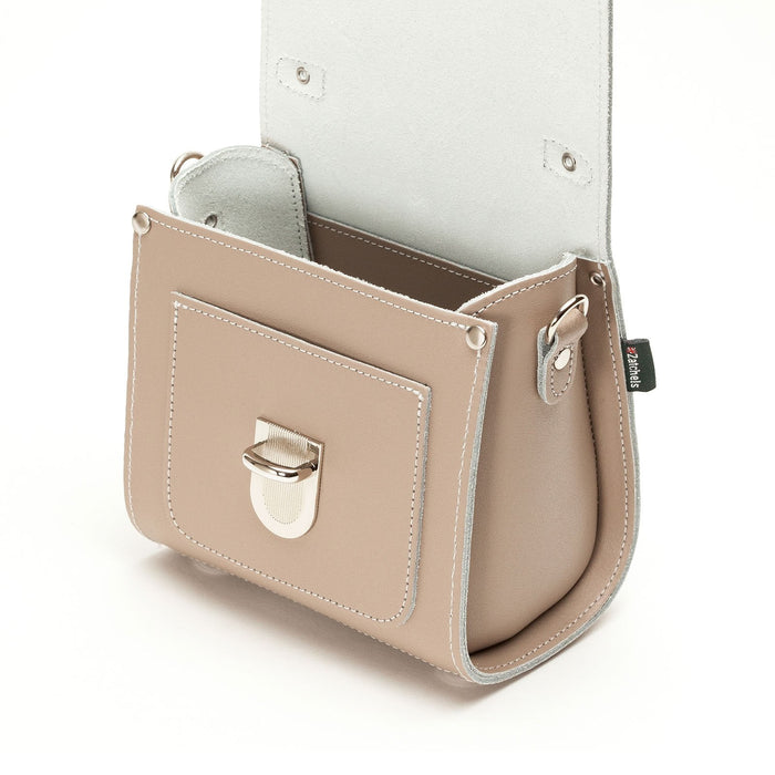 Handmade Leather Sugarcube Handbag - Iced Coffee
