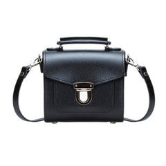 Handmade Leather Sugarcube Handbag - Black