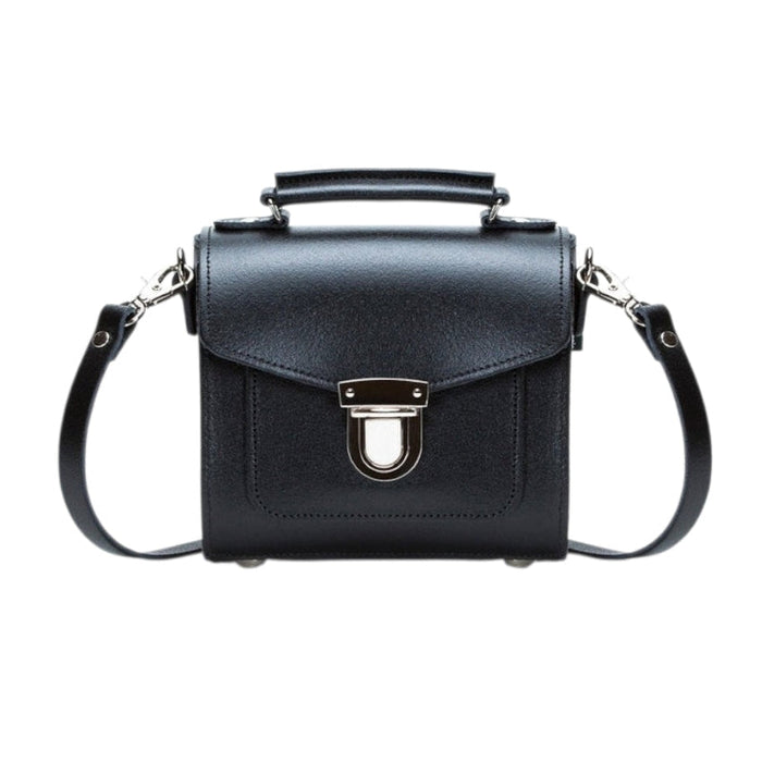 Handmade Leather Sugarcube Handbag - Black