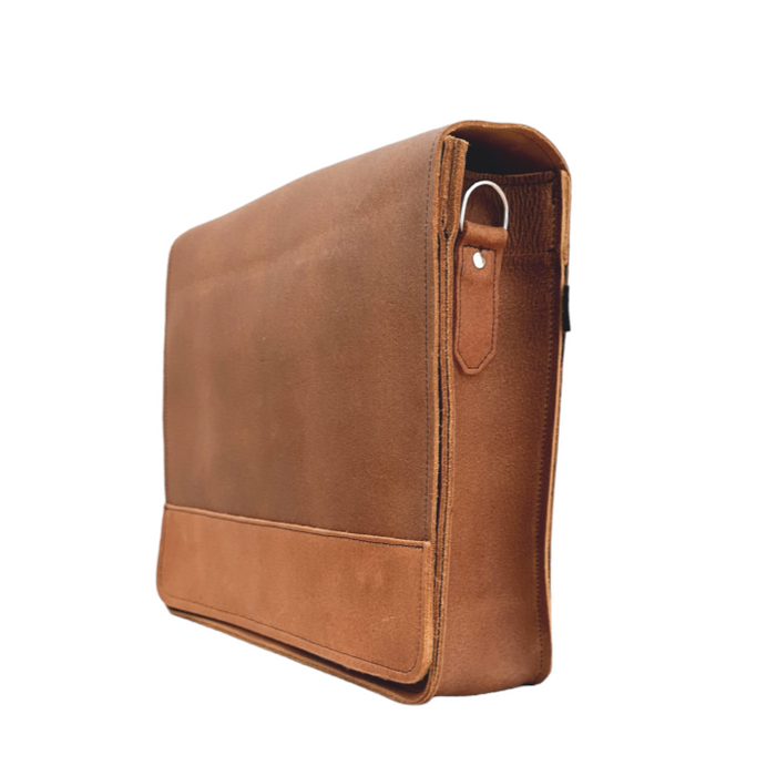 Soft Tannery Leather Messenger - Tan