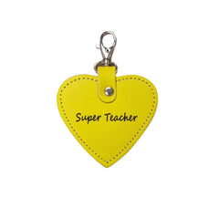 Leather Charm for Teacher - Free Engraving - Assorted Colours