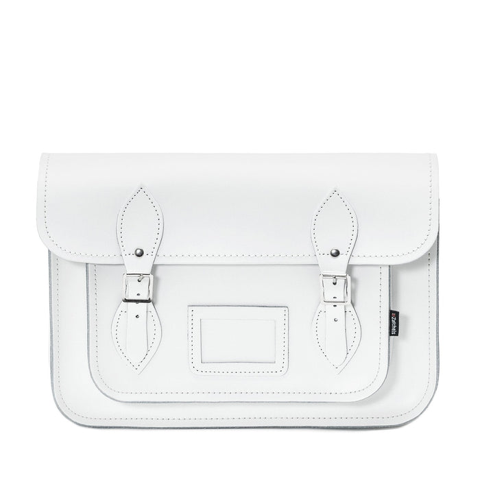 Handmade Leather Satchel - White