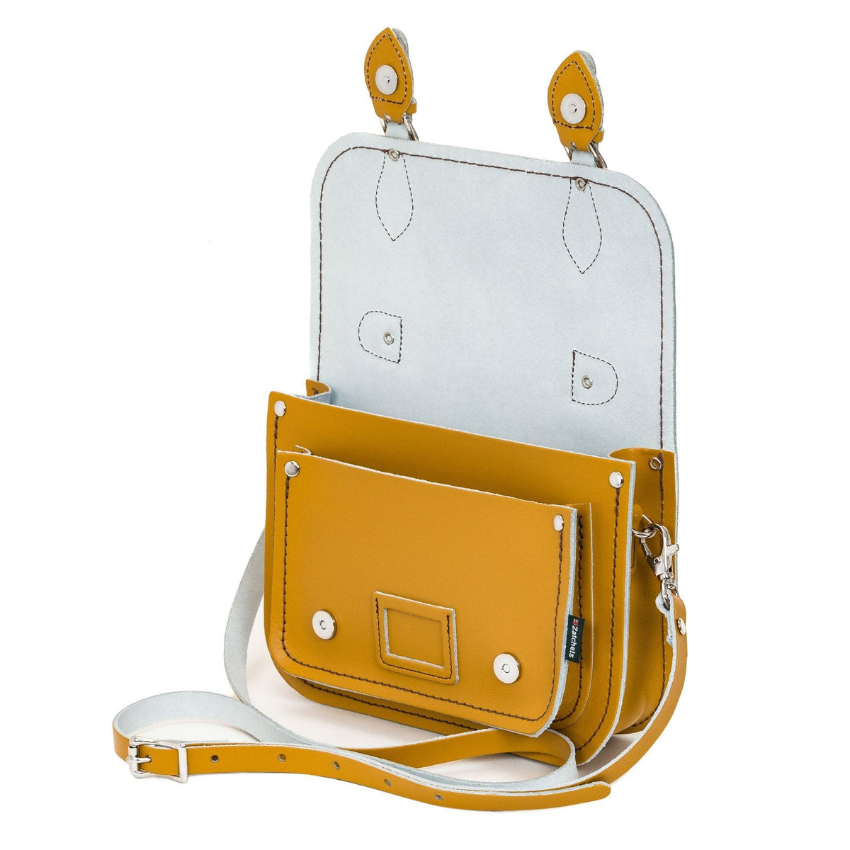 Leather Midi Satchel - Yellow Ochre