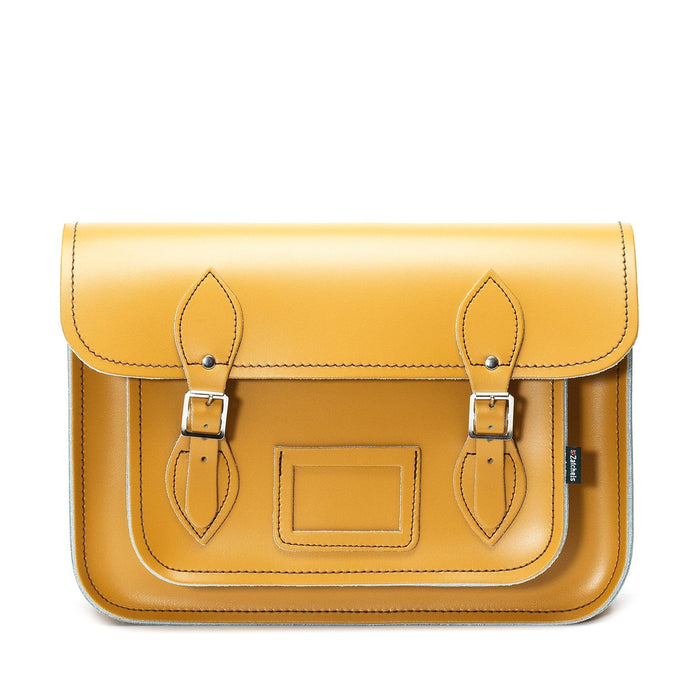 Handmade Leather Satchel - Yellow Ochre