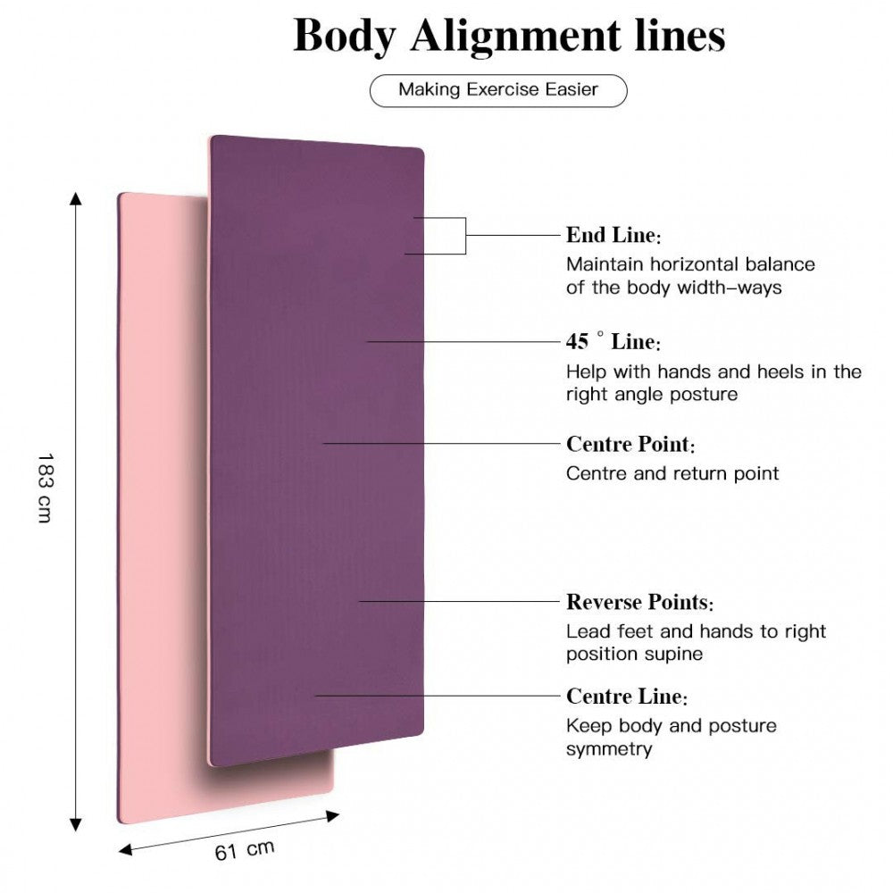 Yoga-1 – TPE Non-Slip Classic Yoga Mat – Purple and Pink