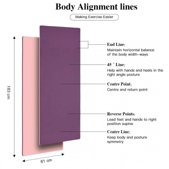 Yoga-1 – TPE Non-Slip Classic Yoga Mat – Purple and Pink