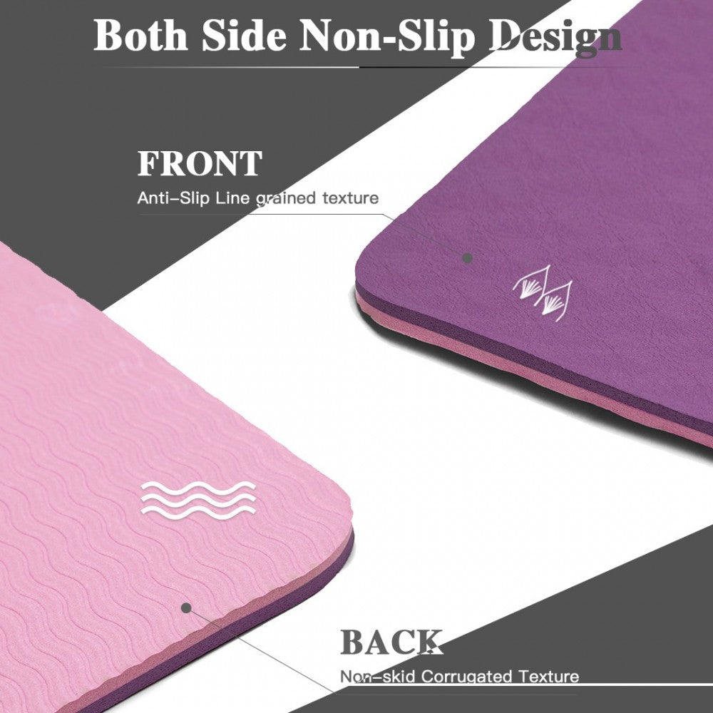 Yoga-1 – TPE Non-Slip Classic Yoga Mat – Purple and Pink