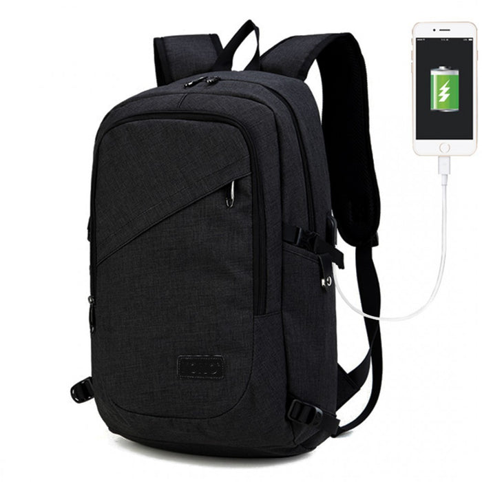 Business Laptop Backpack with USB Charging Port – Black